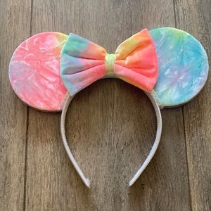 DISNEY MINNIE MOUSE CUSTOM VELVET TIE DYE EARS NEW